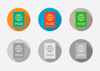 Set of Citizenship or Foreign Passport ID in Vector Colorful Icon can use as Logo