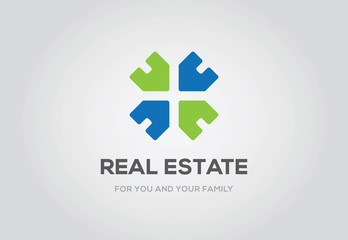 Template logo for real estate agency or cottage town elite class. Real estate logo.