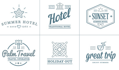 Set of Vector Travel Tourism and Holiday Elements Icons Illustration can be used as Logo or Icon in premium quality