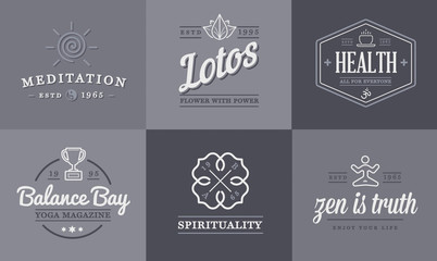 Set of Vector Yoga Zen Sport Elements and Fitness Healthy Illustration can be used as Logo or Icon in premium quality