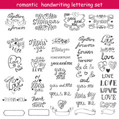 Valentines day,Love lettering,Labels.Black