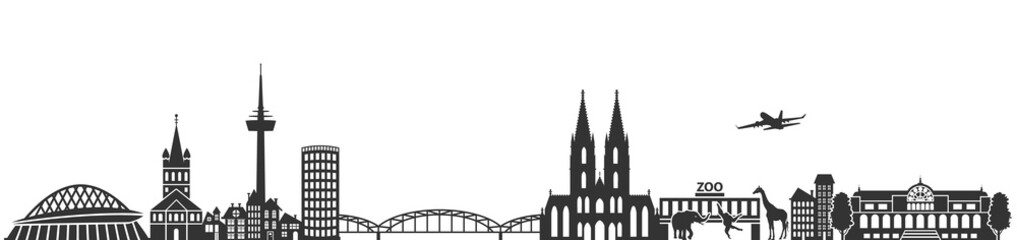 Köln Dom Skyline Panorama Silhouette © pixelliebe