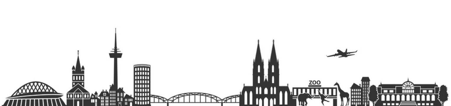 Köln Dom Skyline Panorama Silhouette