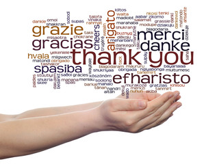 Conceptual thank you word cloud isolated