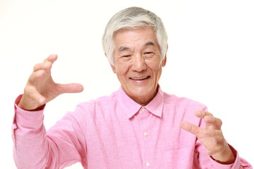 senior Japanese man with supernatural power