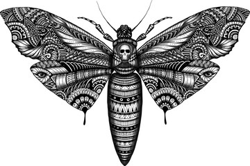 monochrome deadhead butterfly - obrazy, fototapety, plakaty