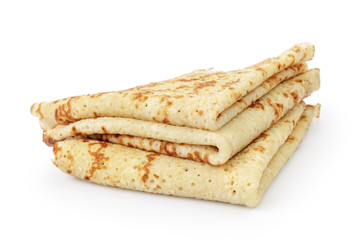 fresh hot blinis or crepes isolated