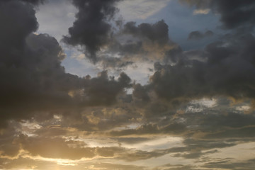black cloud on sunset dramatic dark sky background