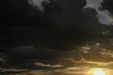 black cloud on sunset dramatic dark sky background
