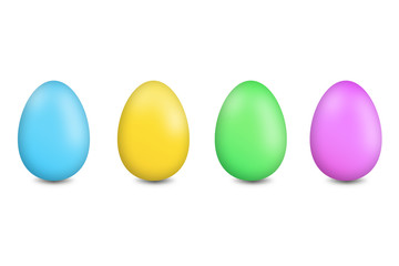 painted easter eggs on a white background