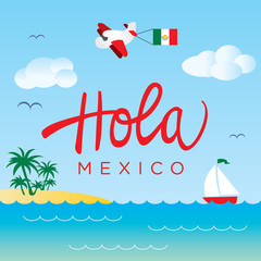 Mexico Sea Landscape Vector Template © urazovsky