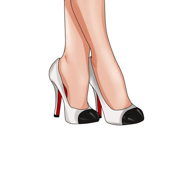 fashion illustration of high heel stiletto shoes