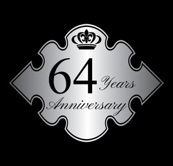 64 anniversary silver emblem with crown