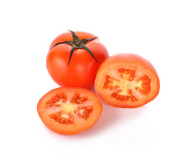 fresh tomatoes on white background