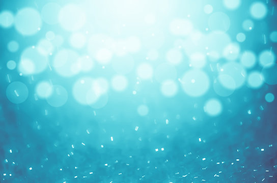 abstract blurred photo of bokeh blue light.