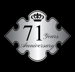 71 anniversary silver emblem with crown