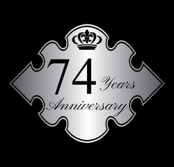 74 anniversary silver emblem with crown