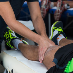 Athlete's Muscles Massage after Sport Workout