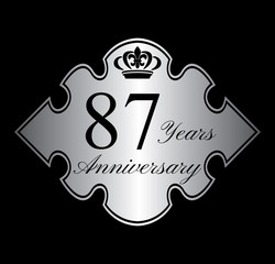 87 anniversary silver emblem with crown