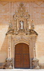 CORDOBA, SPAIN - MAY 28, 2015: The Baroque portal of church Real Colegiata de San Hipolito from year 1730 by Juan de Aguilar