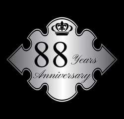 88 anniversary silver emblem with crown