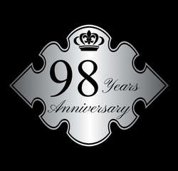98 anniversary silver emblem with crown