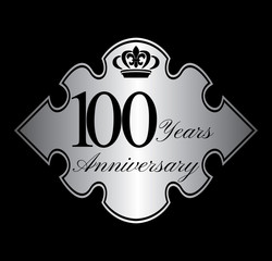 100 anniversary silver emblem with crown