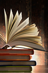 Naklejka premium Composition with hardcover books