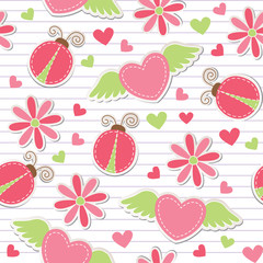 cute romantic seamless pattern