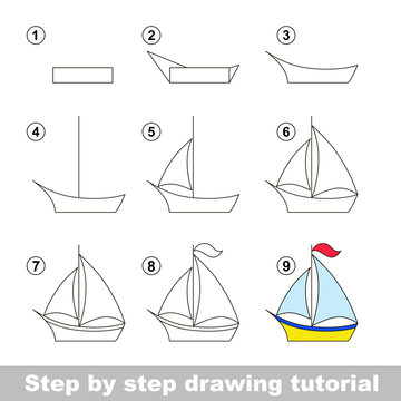 Drawing tutorial. How to draw a Boat