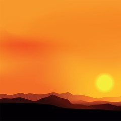 Vector background with African landscape
