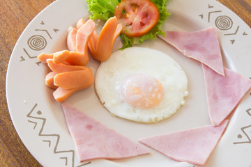 delicious breakfast with sausages