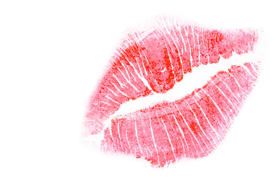 beautiful red lip mark.
