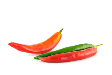 red chili on white background