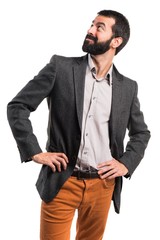 Fototapeta premium Man looking up