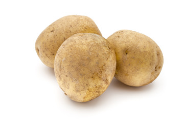 Potato isolated on white background close up.