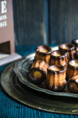 Cake canneles. french dessert.