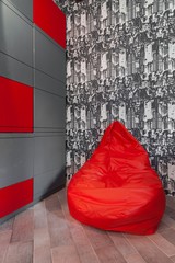 Stylish pouf for teenage room
