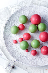 Colored chocolate spheres 