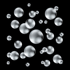 Water Bubbles Vector Background Black and white
