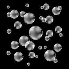 Water Bubbles Vector Background Black and white