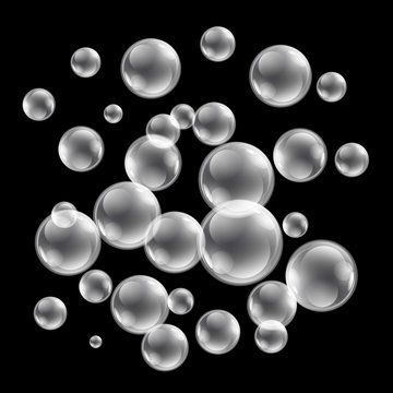 Water Bubbles Vector Background Black and white