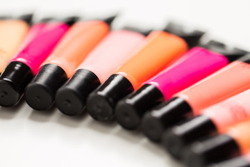 close up of lip gloss tubes