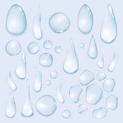 Blue abstract background with drops and copy space - no transparency applied