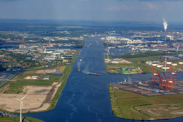Aerial view of an industrial area in Netherlands