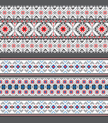 Set of Ethnic ornament pattern in different colors