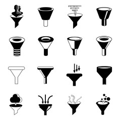 filter icons, data funnel icons