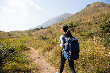 Woman go hiking