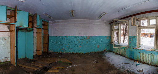 The office in a workshop of the abandoned factory
