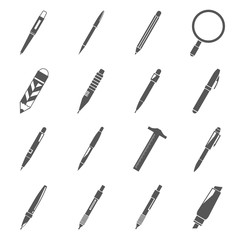pen icons, stationery icons